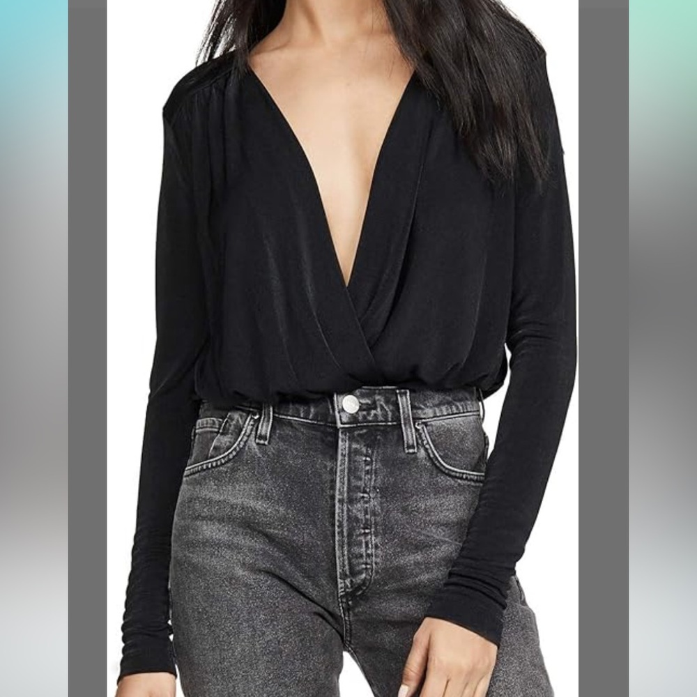 Free People Black bodysuit
